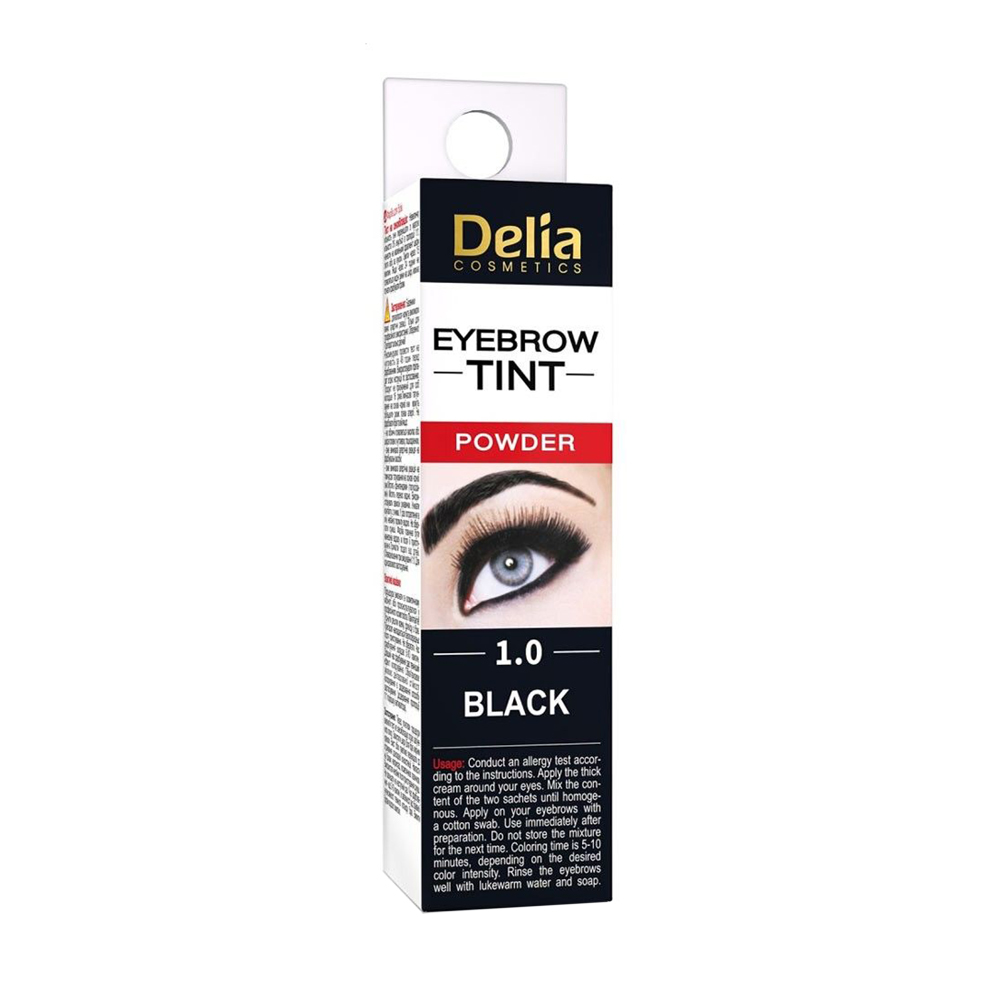 Хна для брів Delia Cosmetics Henna Traditional Eyebrow Tint, 1.0 Чорний, 2*2 г